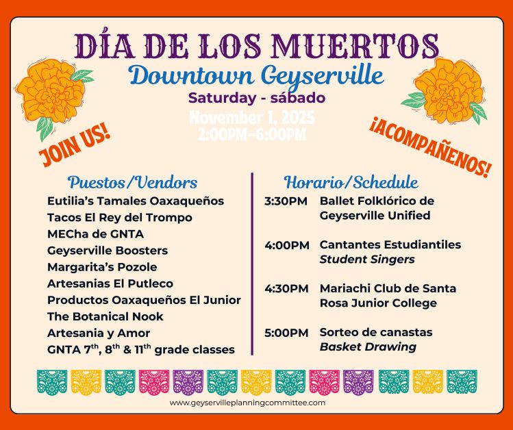 Celebrate Life and Culture at Geyserville’s Día de los Muertos Festival
